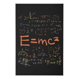 Physics and Math Formulas EMC2 Faux Canvas Print