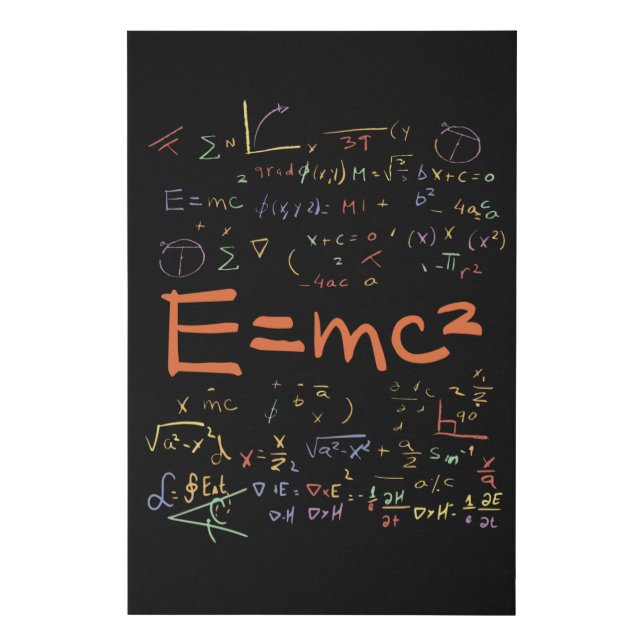 Physics and Math Formulas EMC2 Faux Canvas Print (Front)
