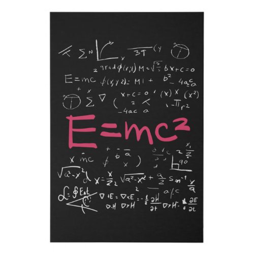 Physics and Math Formulas EMC2 Faux Canvas Print