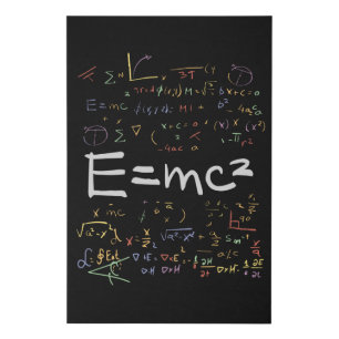 Physics and Math Formulas EMC2 Faux Canvas Print