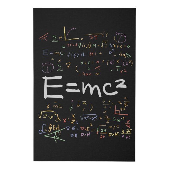Physics and Math Formulas EMC2 Faux Canvas Print (Front)