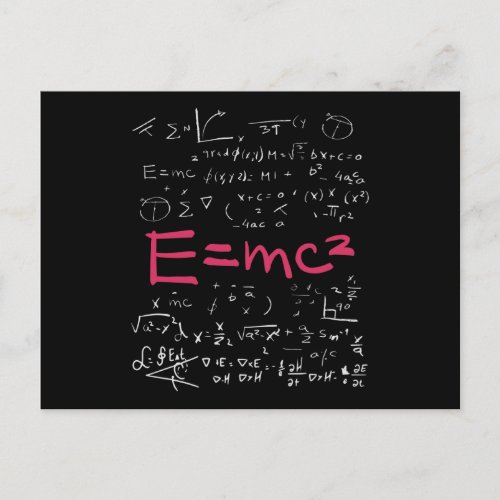 Physics and Math Formulas EMC2 Postcard