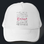 Physics and Math Formulas EMC2 Trucker Hat<br><div class="desc">Cool physics design. A must for every physicist,  physics student,  physics teacher and physics lover. Great gift idea for Physics Nerds and Physics Geeks.</div>