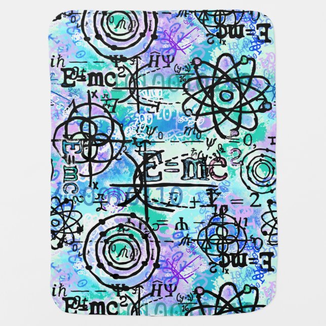 Physics and Math Symbols, Geek Baby Blanket (Front)