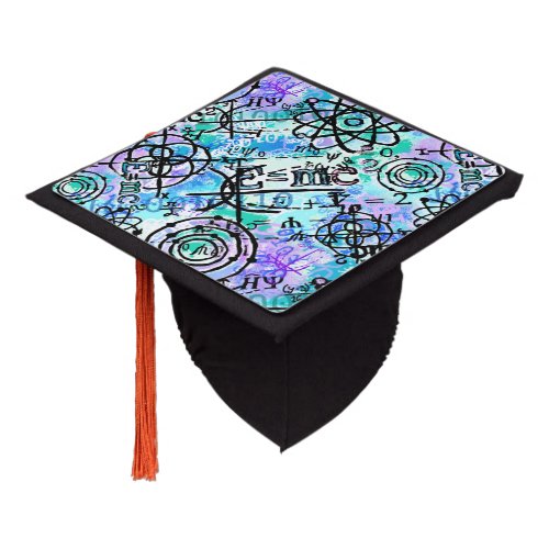 Physics and Math Symbols Geek Graduation Cap Topper