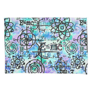Physics and Math Symbols, Monogram Geek Pillow Case