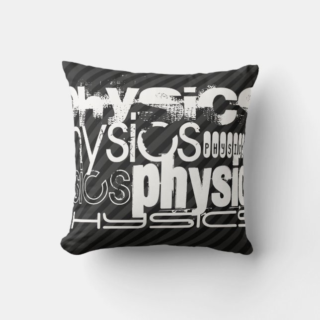 Physics; Black & Dark Gray Stripes Throw Pillow (Front)