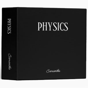 Physics Black Personalized Subject  3 Ring Binder