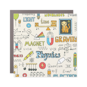Physics concepts, hand-drawn vintage style. car magnet