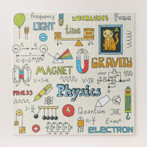 Physics concepts, hand-drawn vintage style. jigsaw puzzle