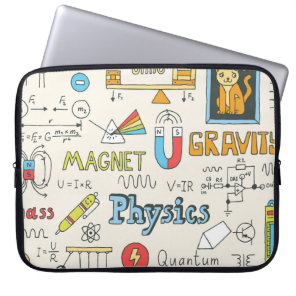 Physics concepts, hand-drawn vintage style. laptop sleeve
