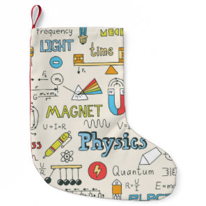 Physics concepts, hand-drawn vintage style. small christmas stocking