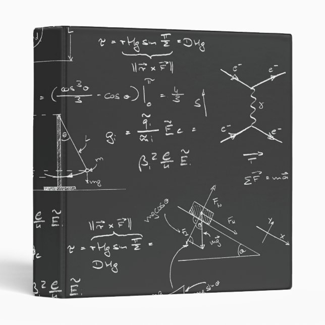 Physics diagrams and formulas 3 ring binder (Front/Spine)