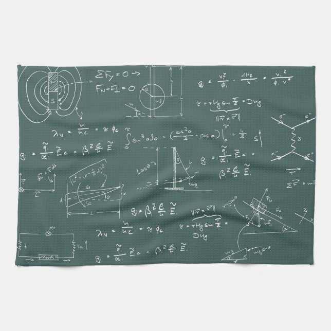 Physics diagrams and formulas kitchen towel (Horizontal)