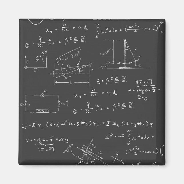 Physics diagrams and formulas magnet (Front)