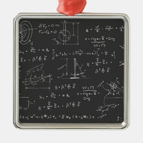 Physics diagrams and formulas metal ornament