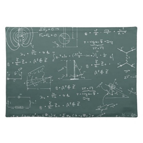 Physics diagrams and formulas placemat