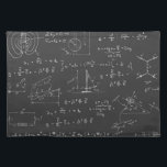 Physics diagrams and formulas placemat<br><div class="desc">Physics diagrams and formulas chalk handwriting on blackboard</div>