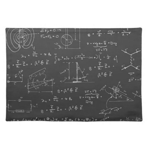 Physics diagrams and formulas placemat