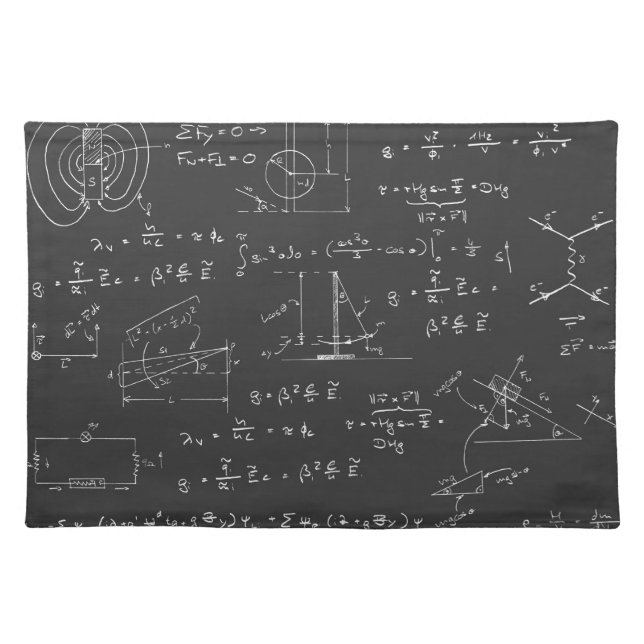 Physics diagrams and formulas placemat (Front)