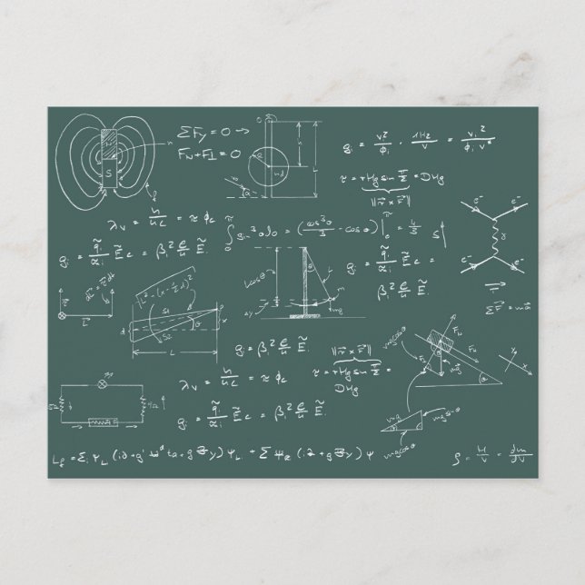 Physics diagrams and formulas postcard (Front)