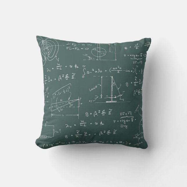 Physics diagrams and formulas throw pillow (Front)