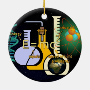 Physics E=mc2 colorful design Ceramic Ornament