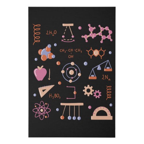 Physics elements faux canvas print