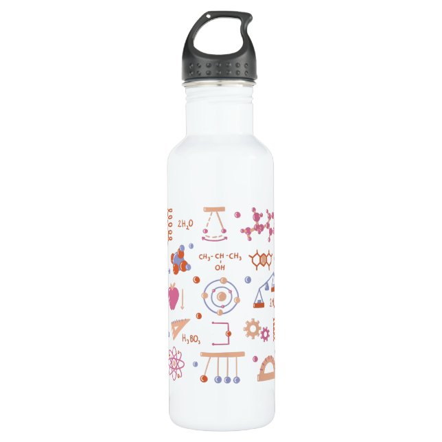 Physics elements stainless steel water bottle (Front)
