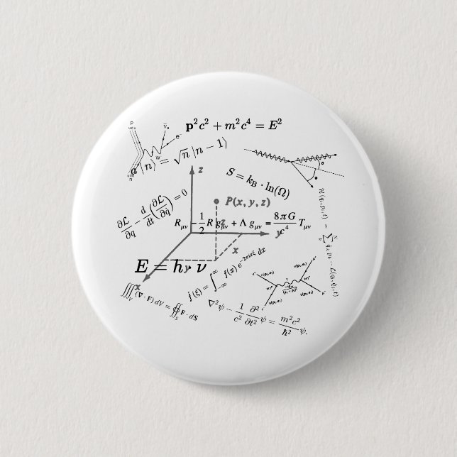 Physics equations and formulas button (Front)