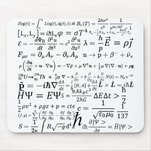 Physics equations and formulas mouse pad