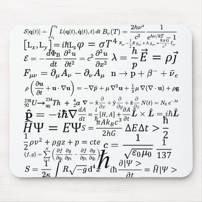 Physics equations and formulas mouse pad (Front)