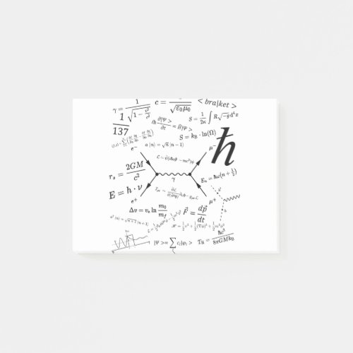 Physics equations and formulas post_it notes