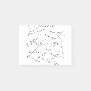 Physics equations and formulas post-it notes