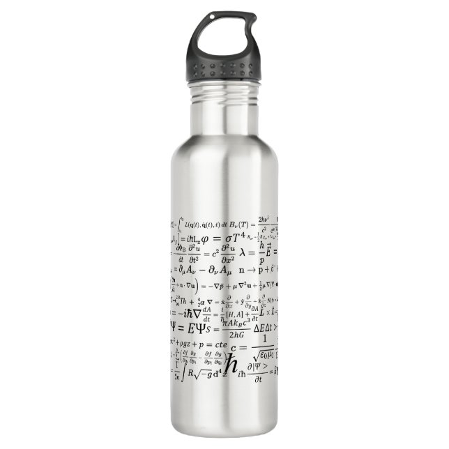 Physics equations and formulas stainless steel water bottle (Front)