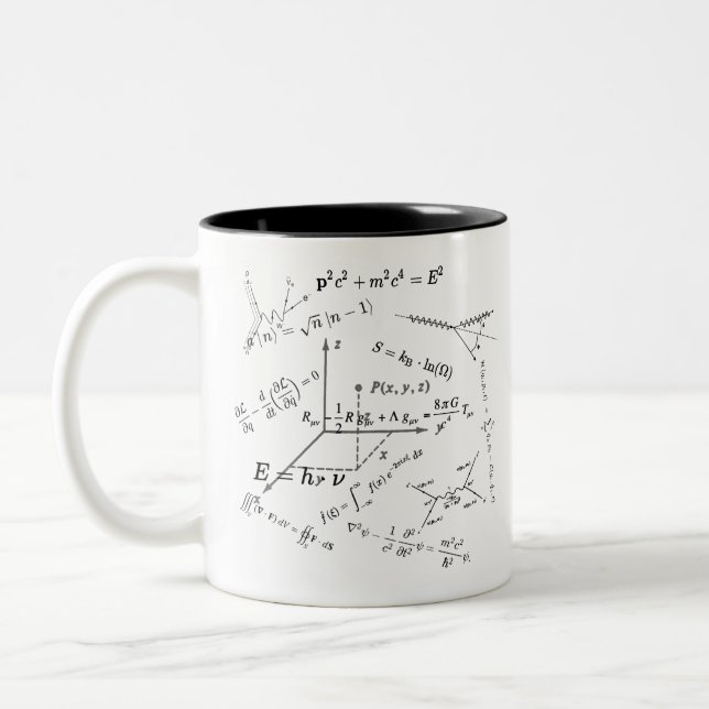 Physics equations and formulas Two-Tone coffee mug (Left)