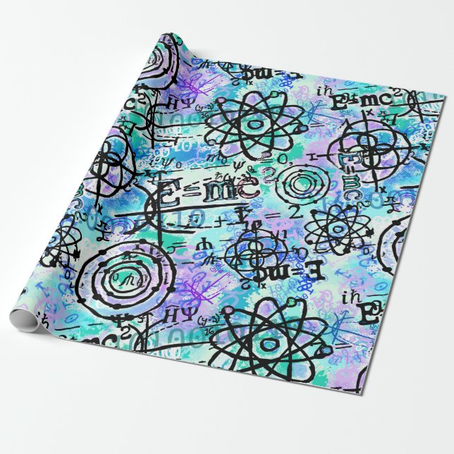 Physics Equations and Symbols Wrapping Paper (Unrolled)