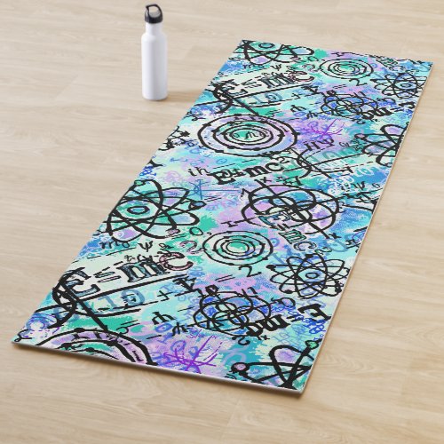 Physics Equations Geek Blue Yoga Mat