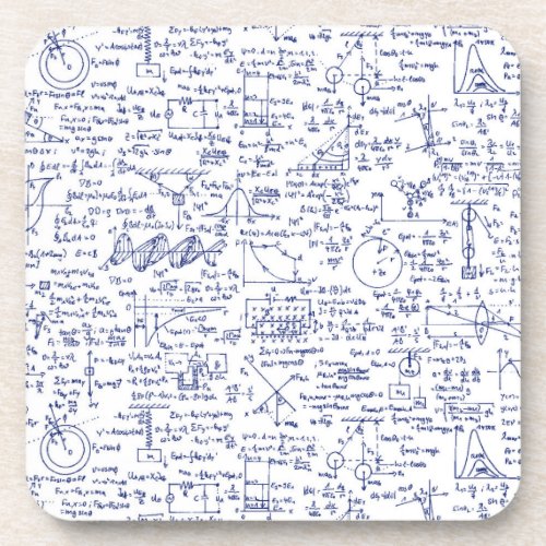 Physics Equations in Blue Pen  Beverage Coaster