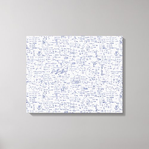 Physics Equations in Blue Pen  Canvas Print