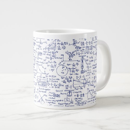 Physics Equations in Blue Pen  Large Coffee Mug