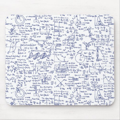 Physics Equations in Blue Pen  Mouse Pad