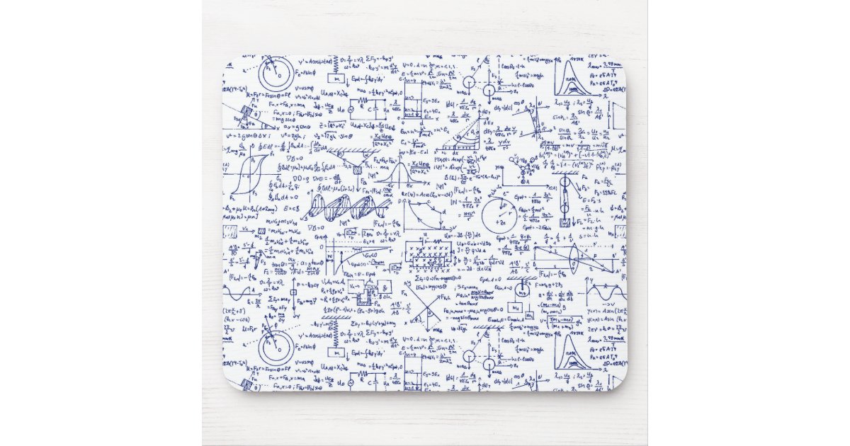 Physics Equations In Blue Pen Mouse Pad Zazzle Com