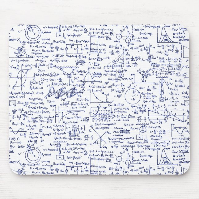 Physics Equations in Blue Pen // Mouse Pad (Front)