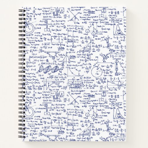 Physics Equations in Blue Pen  Notebook