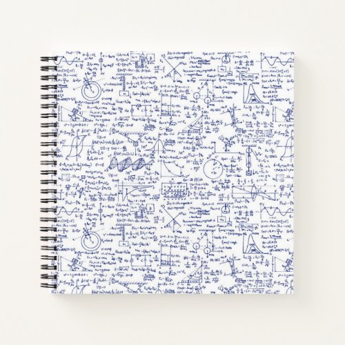 Physics Equations in Blue Pen  Notebook