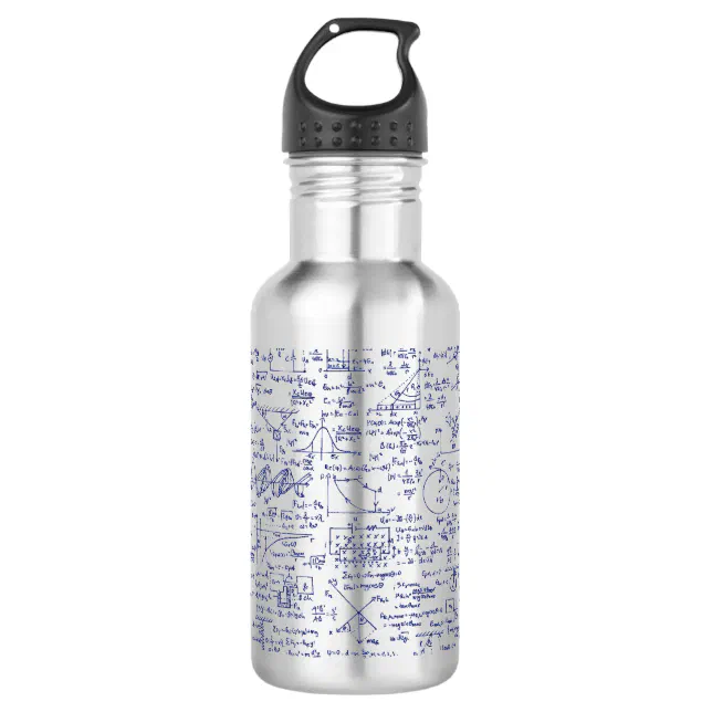 Physics Equations In Blue Pen // Water Bottle | Zazzle