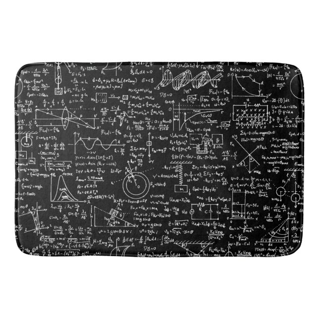 Physics Equations on Black // Bath Mat (Front)