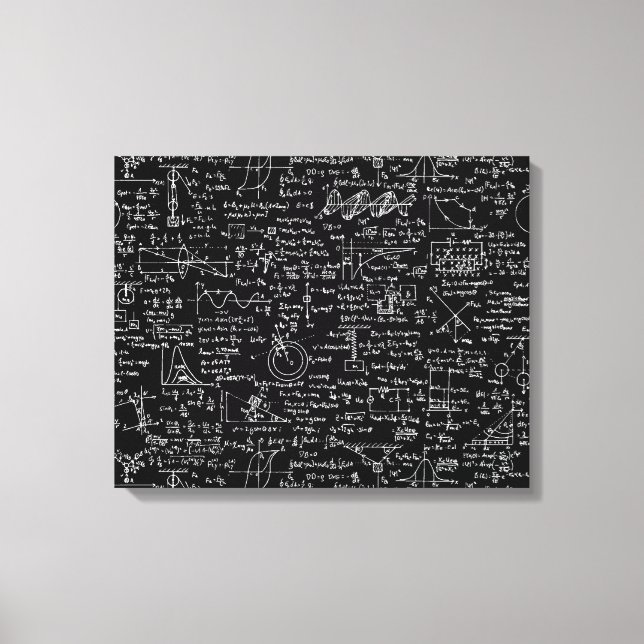 Physics Equations on Black // Canvas Print (Front)