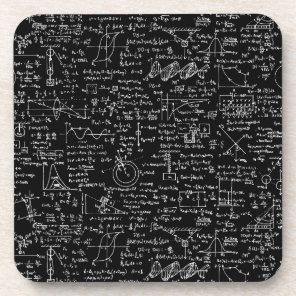 Physics Equations on Black // Drink Coaster